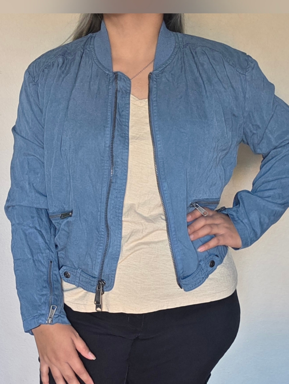 Free People We the Free | Women’s S, blue - Knock Out Siren Bomber Jacket - Picture 4 of 10